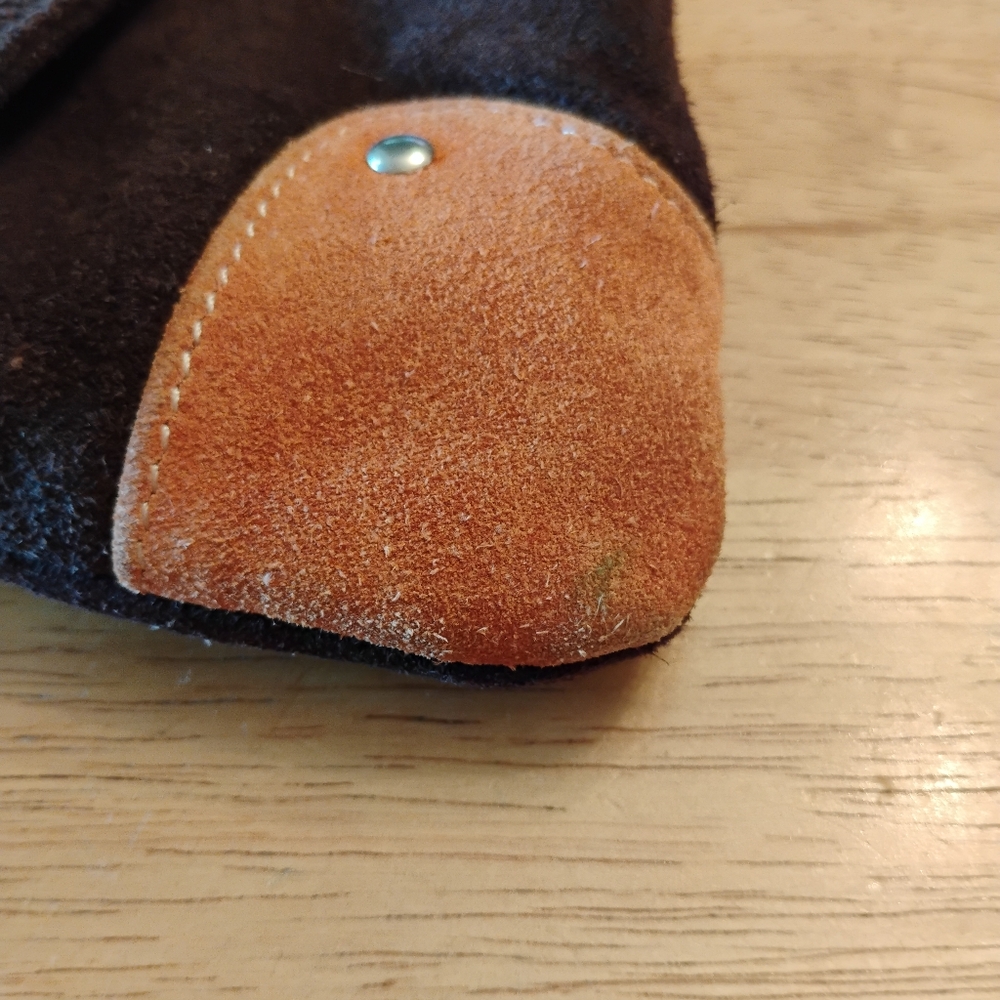 Vintage Y2K Genuine Leather Brown, Tan and Red Shoulder Bag - Picture 8 of 16